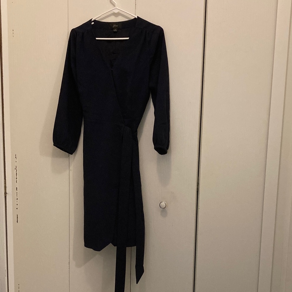 J. Crew Dark Blue Long Sleeve Dress